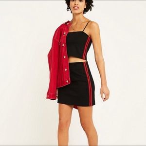 Urban Outfitters Black Red Stripe Mini Skirt